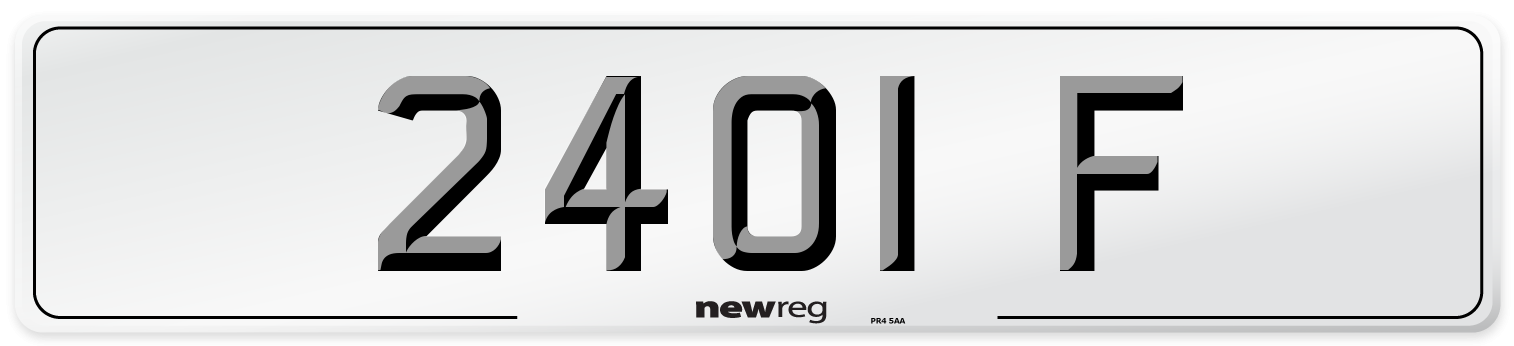 2401 F Number Plate from New Reg
